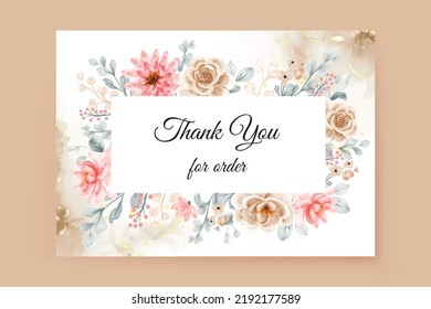 thank you card with flower frame background