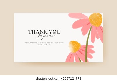 thank you card with flowers