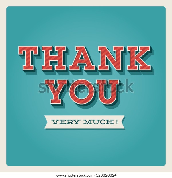 Thank You Card Font Typography Ribbon Stock Vector (Royalty Free ...