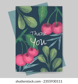thank you card with fruit illustration