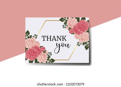 Thank you card Greeting Card Dahlia flower Design Template svg