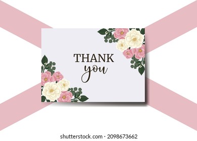 Thank You Card Greeting Card Pink Stock Vector (Royalty Free ...