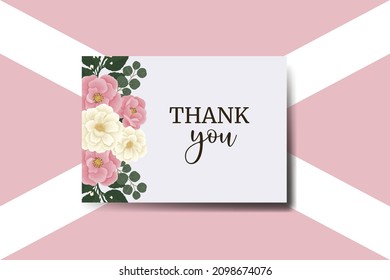 Thank You Card Greeting Card Pink Stock Vector (Royalty Free ...