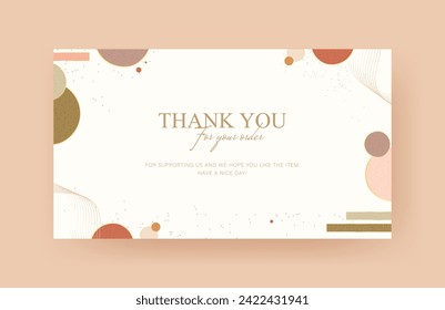 thank you card. greeting card template with elegant decoration. aesthetic design. good for boutique, jewelry, floral shop, beauty salon, spa, fashion, flyer, banner design