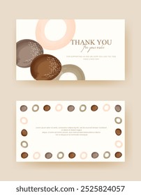 thank you card. greeting card template with elegant decoration. aesthetic design. good for boutique, jewelry, floral shop, beauty salon, spa, fashion, flyer, banner design