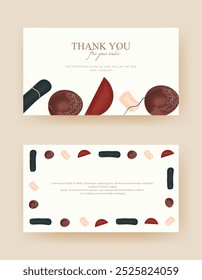 thank you card. greeting card template with elegant decoration. aesthetic design. good for boutique, jewelry, floral shop, beauty salon, spa, fashion, flyer, banner design