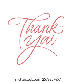 Thank You card. Hand drawn positive quote. Modern brush calligraphy. Isolated on white background