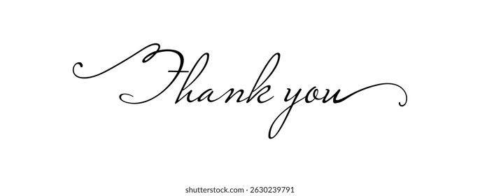Thank You card. Hand drawn positive quote. Modern brush calligraphy. Isolated on white background