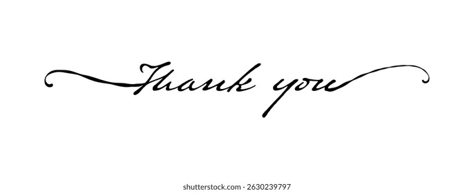 Thank You card. Hand drawn positive quote. Modern brush calligraphy. Isolated on white background