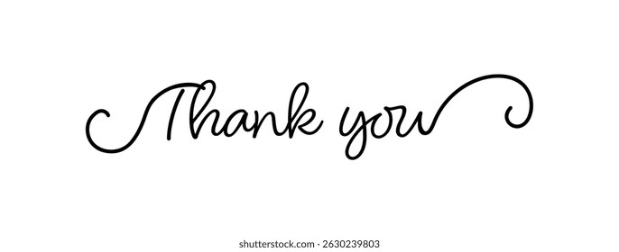 Thank You card. Hand drawn positive quote. Modern brush calligraphy. Isolated on white background