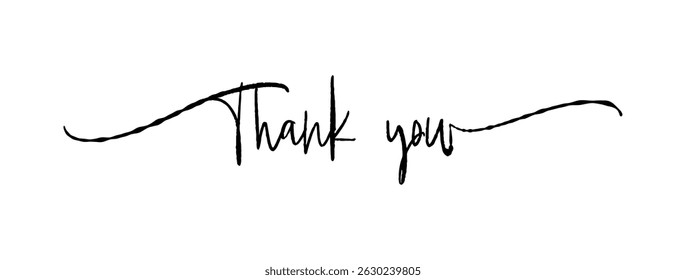 Thank You card. Hand drawn positive quote. Modern brush calligraphy. Isolated on white background