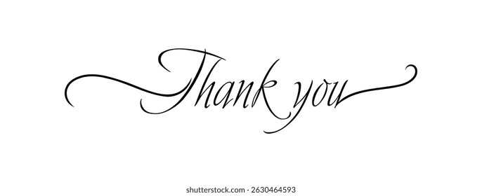 Thank You card. Hand drawn positive quote. Modern brush calligraphy. Isolated on white background