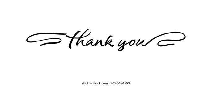 Thank You card. Hand drawn positive quote. Modern brush calligraphy. Isolated on white background