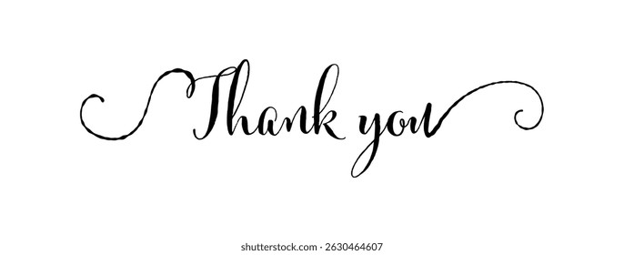 Thank You card. Hand drawn positive quote. Modern brush calligraphy. Isolated on white background