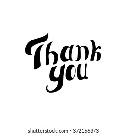 Thank you card. Hand drawn lettering background. Ink illustration. Isolated on white background.