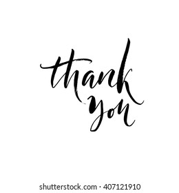 Thank You Card Hand Drawn Lettering Stock Vector (Royalty Free ...