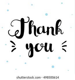 Thank you card. Hand drawn lettering