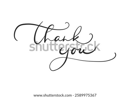 Thank You card. Hand drawn positive quote. Modern brush calligraphy. Isolated on white background