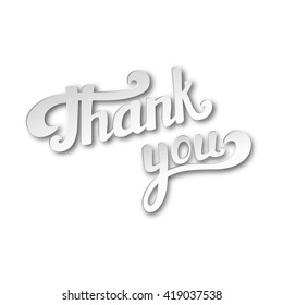 Thank you card. Handwritten vector illustration. 