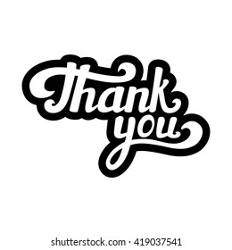 Thank you card. Handwritten vector illustration. 