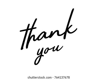 Thank you card. Thank you handwritten vector illustration