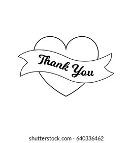 Thank You Card Heart Ribbon Banner Stock Vector (Royalty Free ...