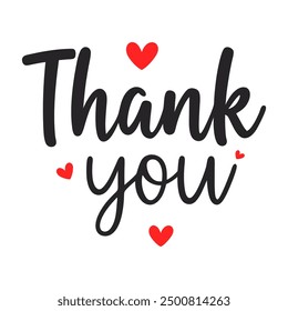 A Thank You Card with Heart Shapes