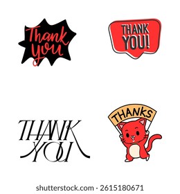 Thank you card illustration,thanks for your cooperation,thanks dear,thank you friend, set of thank you card 