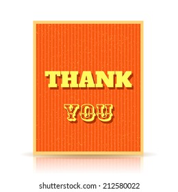 Thank You Card Isolated on White. Vector Illustration