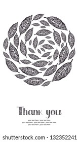Thank you card with leaves