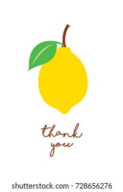 thank you card with lemon graphic