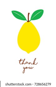 thank you card with lemon graphic