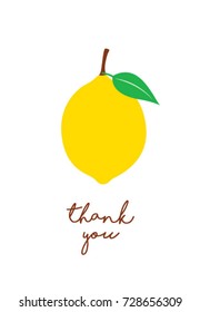 Thank You Card With Lemon Graphic