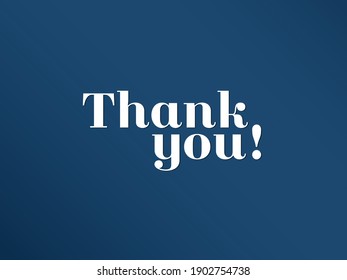 Thank you card. Thank you lettering on blue background  pattern. 