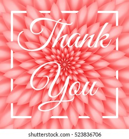 Thank you card - Lovely Greeting Card with red chrysanthemum in the background.