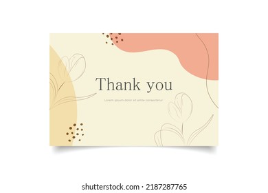 Thank You Card Minimalist Template Stock Vector (Royalty Free ...