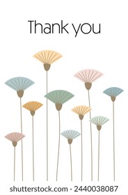 Thank you. Thank you card with modern abstract flowers in pastel colors.