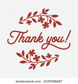 Thank You Card with Modern Botanical Design
