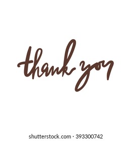Thank you card. Modern calligraphic style. Hand lettering and custom typography for your designs: t-shirts, bags, for posters, invitations, cards, etc.