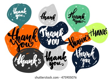 Thank you card. Modern calligraphic style. Hand lettering and custom typography for your designs: t-shirts, bags, for posters, invitations, cards, etc.