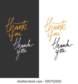 Thank you card. Modern calligraphic style. Hand lettering and custom typography for your designs: t-shirts, bags, for posters, invitations, cards, etc.