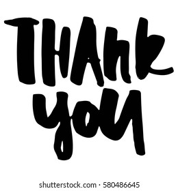 Thank you card. Modern calligraphic style. Hand lettering and custom typography for your designs: t-shirts, bags, for posters, invitations, cards, etc.