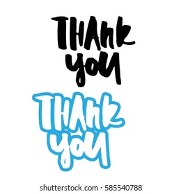 Thank you card. Modern calligraphic style. Hand lettering and custom typography for your designs: t-shirts, bags, for posters, invitations, cards, etc.