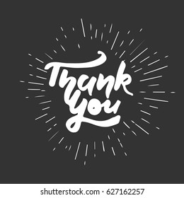 Thank you card. Modern calligraphic style. Hand lettering and custom typography for your designs: t-shirts, bags, for posters, invitations, cards, etc.