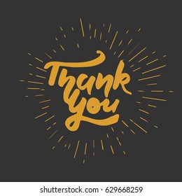 Thank you card. Modern calligraphic style. Hand lettering and custom typography for your designs: t-shirts, bags, for posters, invitations, cards, etc.