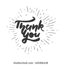 Thank you card. Modern calligraphic style. Hand lettering and custom typography for your designs: t-shirts, bags, for posters, invitations, cards, etc.