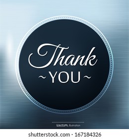 Thank you card on color background.