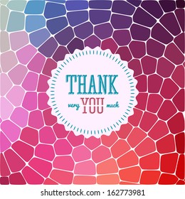 Thank You Card On Colorful Magic Background. Gratitude Card For Different Occasions.