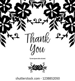 Thank you card on floral background