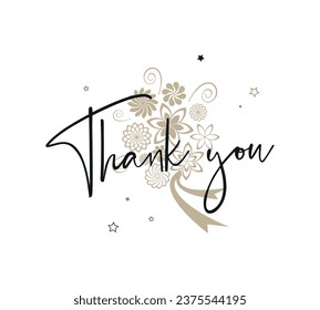 thank you card on white background